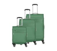 travelite Suitcase Set 3 Pieces Soft Shell 4 Wheels, Sizes S-M-L, Sustainable, MIIGO, Travel Luggage Set Made from Recycled Material, TSA Lock, Suitcase Sizes L + M Expandable
