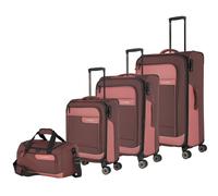 travelite 4-Wheel Suitcase Set Soft Shell Made of Recycled Material, Sizes L/M/S + Travel Bag, Luggage Series VIIA: Trolley Set with Hand Luggage in IATA Board Baggage Size