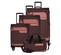 travelite 4-Wheel Suitcase Set Soft Shell Made of Recycled Material, Sizes L/M/S + Travel Bag, Luggage Series VIIA: Trolley Set with Hand Luggage in IATA Board Baggage Size