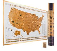 Travelization Scratch Off Map of The United States National Parks - 24x17 Scratch Off USA Map Poster with National Parks, Landmarks, Highest Peaks, and State Flags - USA