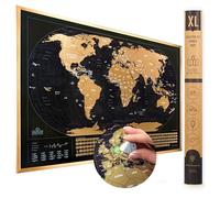 Travelization XL Scratch Off World Map with Flags - 36 x 24, Wall Art Poster, Wall Maps, Living Room Decor