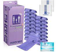 TravelJane Resealable Disposable Urinal for All Genders, Adults, and Children (18 Pack) Designed for Emergencies, Travel, Camping, Long Car Rides and More - 28oz/800ml Capacity (TJ1T-C)