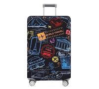 Travelkin Luggage Cover Washable Suitcase Cover Suitcase Protector, 2-World Marks-Colorful, Small