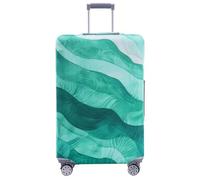 TRAVELKIN Luggage Cover Washable Suitcase Protector Anti-scratch Suitcase cover Fits 18-32 Inch Luggage, Emerald Wave, XL(29-32inch suitcase)