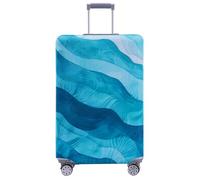 Travelkin Luggage Covers For Suitcase Tsa Approved,Suitcase Cover Protector Fit 18-32 Inch Luggage, Blue Wave, L(26-28inch suitcase)