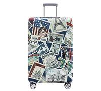 Travelkin Luggage Covers For Suitcase Tsa Approved,Suitcase Cover Protector Fit 18-32 Inch Luggage, Stamp, S(18-21inch suitcase)