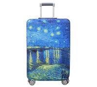 TRAVELKIN Thickened Luggage Cover ,Washable Travel Gear Cover,18/24/28/32 Inch Suitcase Spandex Protective Cover (XL(29"-32"luggage), Starry Night Over the Rhone)