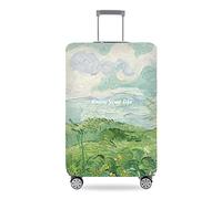 TRAVELKIN Thickened Luggage Cover ,Washable Travel Gear Cover,18/24/28/32 Inch Suitcase Spandex Protective Cover, Green Life, XL(29"-32"luggage)