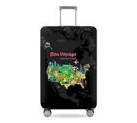 TRAVELKIN Thickened Luggage Cover ,Washable Travel Gear Cover,18/24/28/32 Inch Suitcase Spandex Protective Cover, America Trip, S(18"-21"luggage)