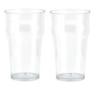 Travellife Feria Plastic Beer Glasses, Clear, Set of 2