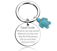 Travelling Gifts,Cute Mini Travel Accessories Turtle Keyring,Drive Safe Car Keychain Bon Voyage Holiday Passing Driving Test Gift for Women Men Lover Traveller Attendant New Adventure Driver Token
