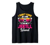 Travelling Palm Tree Vacation Don't Care Jekyll Island Tank Top