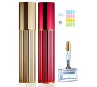 Travelofo Perfume Atomiser Perfume Travel Bottle, 10ML Refillable Perfume Spray Bottle Easy to Refill Empty Atomiser Bottle for Purse, Handbag, Pocket and Luggage (Gold & Red)