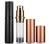 Travelofo Perfume Atomiser Spray Bottle, Mini Perfume Bottles,Travel Perfume Bottle Refillable Spray, 5ml Leaking Proof Perfume Dispenser Atomisers for Travel, Luxury Gifts for Women (Black+Gold)