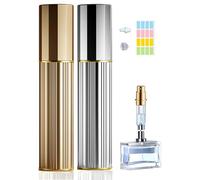 Travelofo Perfume Atomiser Travel Bottle, 10ML Refillable Spray Bottle Easy to Refill Empty Atomiser for Purse, Handbag, Pocket and Luggage (Gold & Silver)