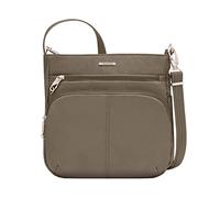 Travelon Anti-Theft Classic North/South Crossbody Bag, Brown, 11.5" x 11" x 3.5", Anti-theft Classic North/South Crossbody Bag