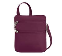 Travelon Anti-theft Classic Slim Double Zip Crossbody, Burgundy, One Size, Travelon Anti-theft Classic Slim Double Zip Crossbody