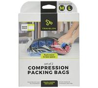 Travelon Set of 2 Compression Packing Bags, Clear, 1 Medium/1Large