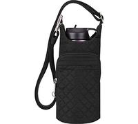 Travelon Unisex-Adult Anti-Theft Boho Insulated Water Bottle Tote Sling, Black, One Size
