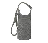 Travelon Unisex-Adult Anti-Theft Boho Insulated Water Bottle Tote Sling, Gray Heather, 10 x 4 Diameter