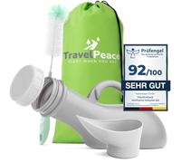 TRAVELPEACE® - Urine Bottle - Premium Complete Set - with Comfort Hygiene Brush - Includes Privacy Bag - Urinal Women and Men