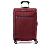 Travelpro Platinum Elite Softside Expandable Checked Suitcase, 8 Wheel Spinner Suitcase, TSA Lock, Men and Women, Bordeaux Red, Checked Medium 72x47x30 cm