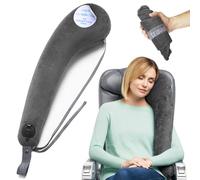TRAVELREST All-in-One Neck & Body Pillow, Advanced Support Design, Travel Essential, Memory Foam Inserts, Washable Velour Cover, Inflatable, Airplane, Car Seat, Sleeping on Long Flights & Trips (Grey)