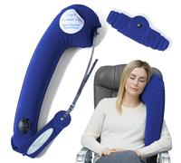TRAVELREST Ultimate Neck and Body Support Pillow Travel Essential, Blue | Unparalled Support Design Pillow, Ideal for Airplane, Bus, Train, Wheelchairs, Inflatable Rolls Up, Unmatched Sleep