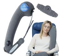 TRAVELREST Ultimate Travel Neck and Body Pillow - Unparalled Support Design, Essential for Bus, Train, Airplane, Office, Wheelchairs, Comfort and Support, Rolls Up, Straps to Airplane Seat & Car- Grey
