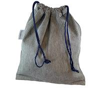 Travelstock Men's Drawstring Wash Bag - Navy/White striped Denim