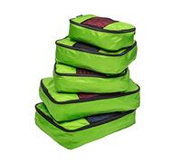 TravelWise Luggage, Lime, 1 Small, 2 Medium, 2 Large, Luggage Packing Organization Cubes 5 Pack