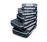 TravelWise Luggage, Navy Airplanes, 1 Small, 2 Medium, 2 Large, Packing Cubes