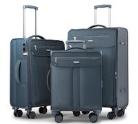 Travely Fabric Suitcase Set - 3 Piece Luggage Set with Wheels - Suitcases Set Including Carry-On 55x40x20, Medium and Large Suitcase - Ultra Lightweight Softshell Trolley