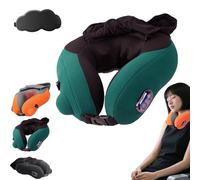 Travelzen Hooded Massage Pillow, Travelzen Neck Pillow - Mimics The Kneading Action of Human Hands, 360° Neck Support, Two-Speed Adjustment, Perfect for Pain Relief at Home, Office, Travel (#C)