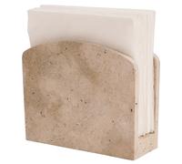Travertine Napkin Holder 6.5 Inch Handmade Stone Organizer for Cocktail Napkins, Ideal Paper Tissue Holders for Coffee Bar Table, Bathroom Accessories, Kitchen Essentials & Home Decor