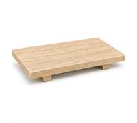 Travertine Rectangular Decorative Tray, 13.8 x 6.7 in Vanity Tray for Perfume, Jewelry, Keys and Candles, Catchall Tray for Bathroom Counter, Dresser and Entryway Decor