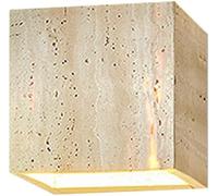 Travertine Vintage Wall Sconce with Marble Shade, Retro Lighting Fixture for Bedroom and Living Room