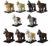 TRavesty Military Medieval War Horse Set, 10 PCS Custom War Horse Kit for Minifigures, Military Battle Scenes Animal Figures Toys Accessories