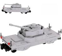 TRavesty MOC Technic City Car Wagon Building Block Set, Tank Cars Trucks Trains Carriages Model Kits, Heavy Railroad Carriage Building Kit, DIY Gift for Train Lovers (Tank Destroyer)