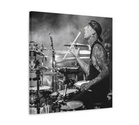 Travis Barker Black White Poster Decorative Painting Canvas Wall Art Living Room Poster Bedroom Painting, Canvas Art Poster and Wall Art Picture Print Modern Family Room Decor 40 x 40 cm
