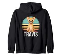 TRAVIS - Cute Boy Name with cute Lion Zip Hoodie