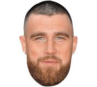 Travis Kelce (Beard) Celebrity Mask, Flat Card Face, Fancy Dress Mask