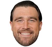 Travis Kelce (Grin) Celebrity Mask, Flat Card Face, Fancy Dress Mask