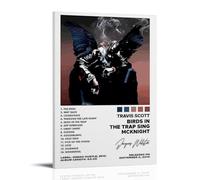 Travis Scott Birds in The Trap Sing McKnight Waterproof Canvas Poster Anti-fingerprint Wear-resistant Decorative Painting Long-lasting And Durable Suitable for Entrance CorridorFrame-style20x30inch(50