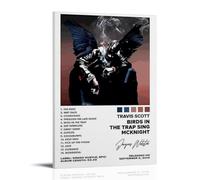 Travis Scott Birds in The Trap Sing McKnightModern Aesthetic Decor Prints for Bedroom Living Room Office with Premium Fade Resistant Canvas16x24inch(40x60cm)Travis Scott Birds in The Trap Sing McKnigh