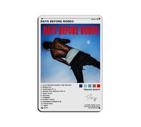 Travis Scott Days Before Rodeo Rapper Music Album Retro Poster Metal Tin Sign Chic Art Retro Iron Painting Bar People Cave Cafe Family Garage Poster Wall Decoration 8x12inch(20x30cm)