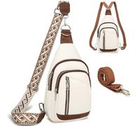 Travistar Sling Bag for Women Trendy Small Sling Backpack Crossbody Purse Faux Leather Cross Body Bag Fanny Packs with 2 Removable & Adjustable Strap Anti Theft Chest Belt Sash Bags for Travel Hiking