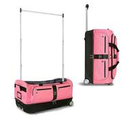 Travolution® - Newly Designed Garment Rack 28 inch Duffel with Wheels, Collapsible Lightweight Drop-Bottom Dance Costume Travel Luggage, Color Options, Pink/Black