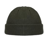 Trawler Winter Beanie Hat Thermal Fisherman Baseball Cap Knitted Warm Head Warmer Skullcap Turn Over Cuff Watch Hat Unisex Green