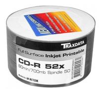 50pcs Cello Wrapped, Ritek/Traxdata CD-R 80MIN , 700MB CD-R 52x, Full